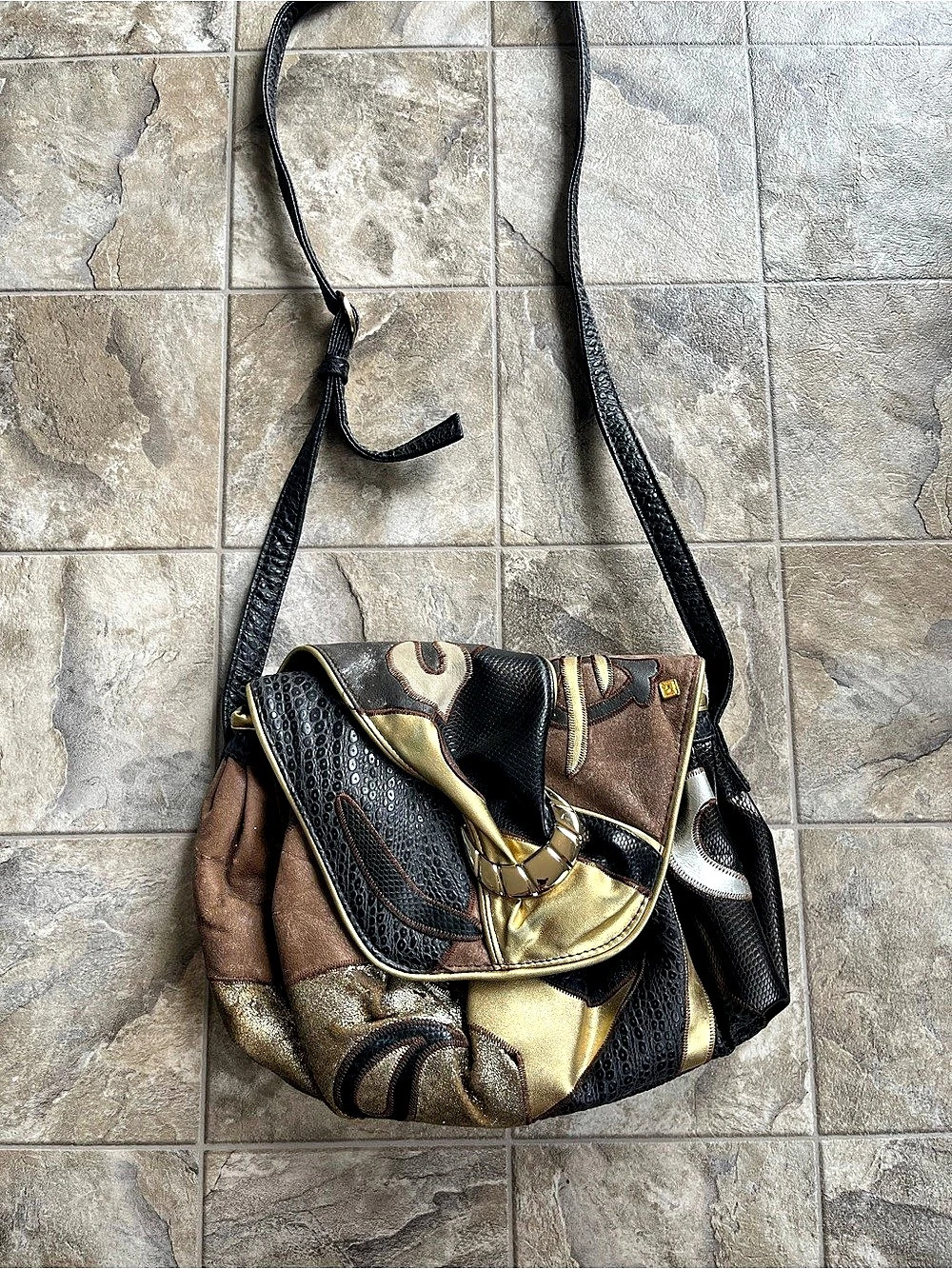 Vintage 1980s NAS Patchwork Bag